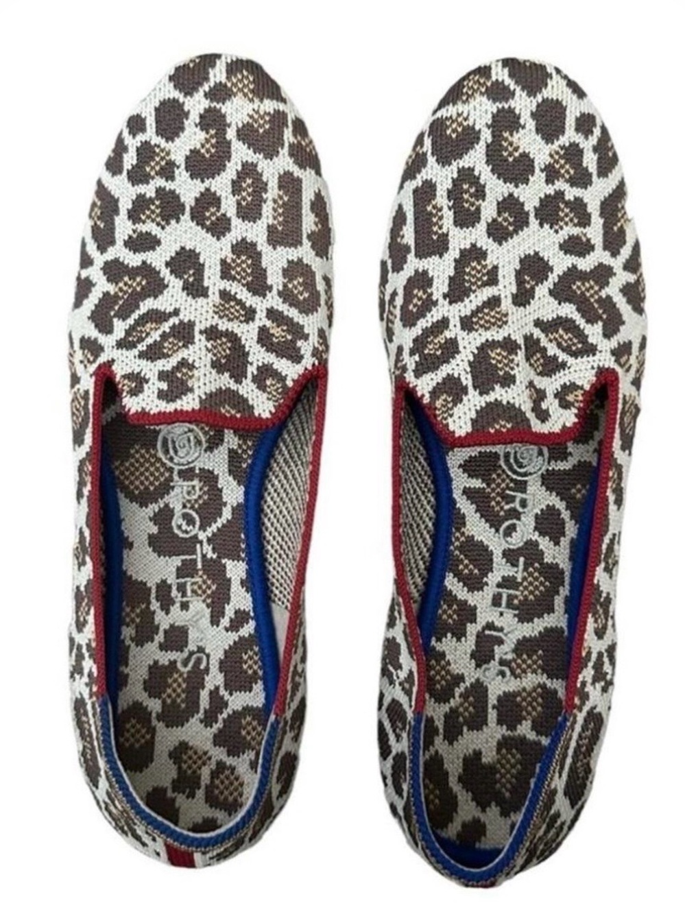 Rothy’s The Loafer Women’s Size 7 Leopard Print Recycled Knit Washable Flats